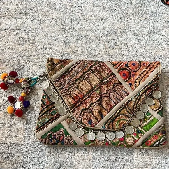 NWT antik batik boho clutch hand work - Picture 3 of 12